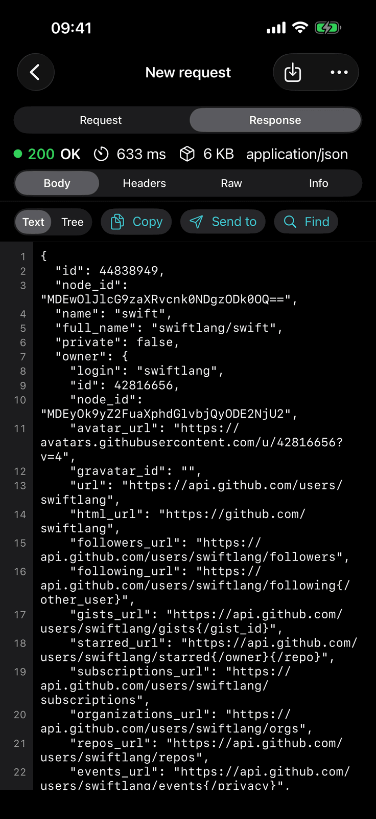Dev Army Knife on iPhone: API tester. Send HTTP requests and inspect the responses
