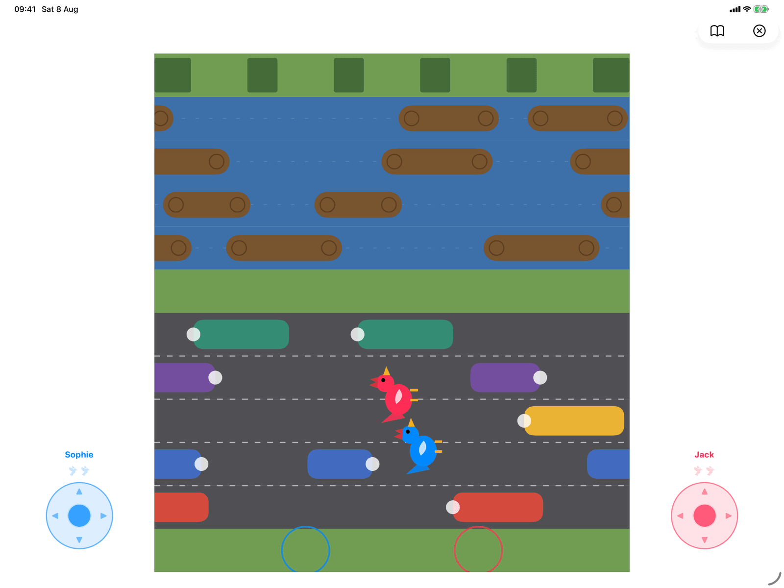 Get to the Other Side in Group Games, mid-game on an iPad host