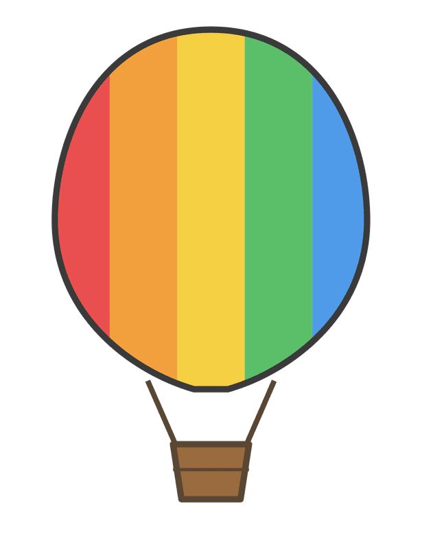 The Looney Ballooney rainbow hot-air balloon